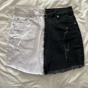 Dance & Marvel Black and White Denim Skirt